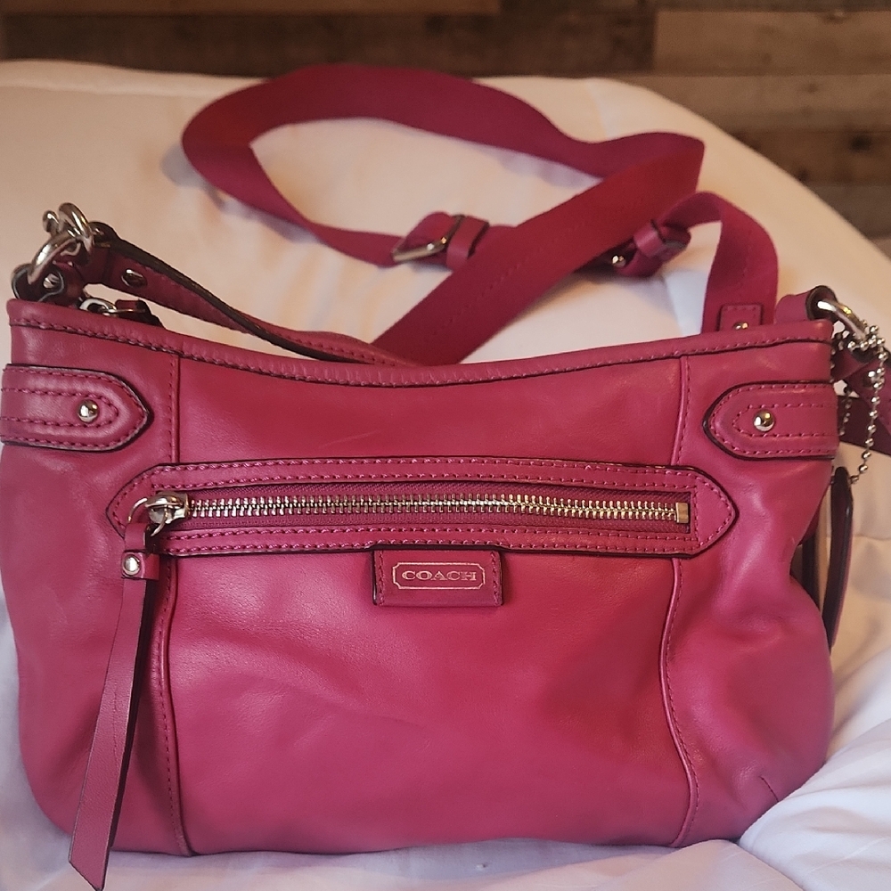 Coach Fuchsia Leather Crossbody Bag
